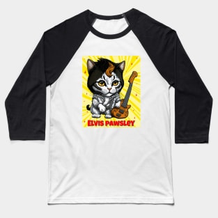 Elvis the Cat Pawsley Baseball T-Shirt